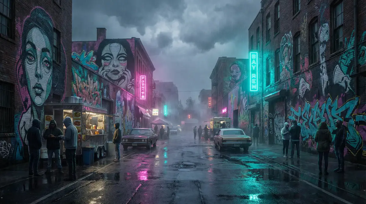 秘密入口官網 - 雨夜壁画街